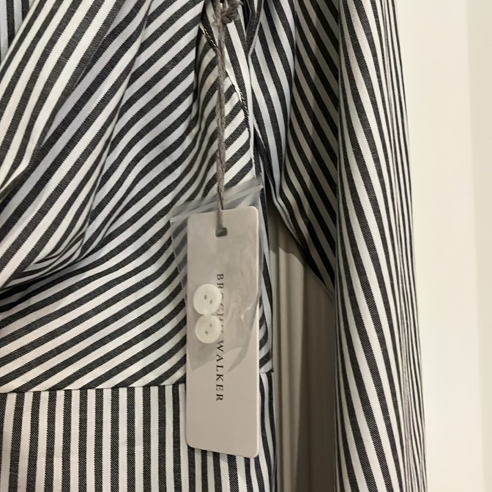 BROCHU WALKER Fraser gray stripe Ashland Stripe dress XS - Picture 3 of 9